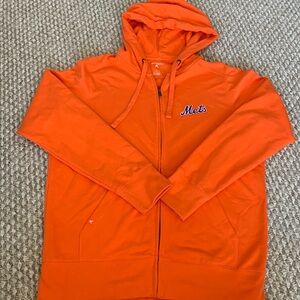 Antigua Orange New York Mets Zip Up Hoodie Sweatshirt